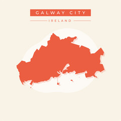 Vector illustration vector of Galway City map Ireland