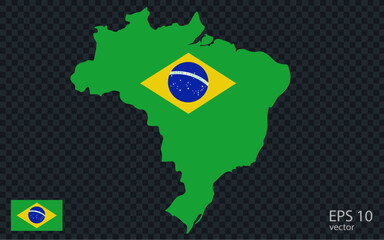 Vector map of Brazil. Vector design isolated on grey background.

