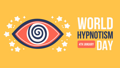 World hypnotism day on 4th January. Banner, poster, card. Vector illustration. Holiday concept.
