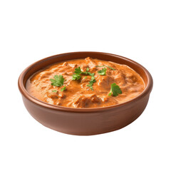 butter chicken curry isolated on transparent background