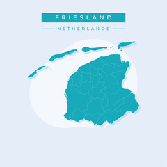 Vector illustration vector of Friesland map Netherlands