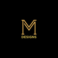 letter mm or m luxury monogram logo design - obrazy, fototapety, plakaty