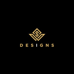 ws or sw luxury monogram logo design