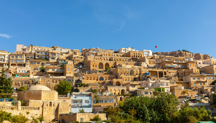 Ancient and stone houses of Old Mardin (Eski Mardin) with Mardin Castle, Located South Eastern of...