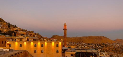 Ancient and stone houses of Old Mardin (Eski Mardin) with Mardin Castle, Located South Eastern of...