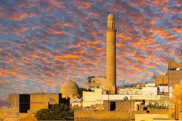Ancient and stone houses of Old Mardin (Eski Mardin) with Mardin Castle, Located South Eastern of...