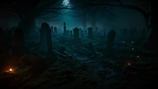 The faint sound of a plaintive song drifts through an old graveyard ani the eerie stillness of the night.