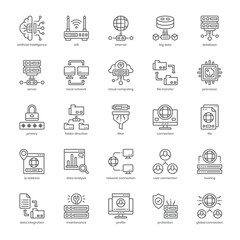 Big Data icon pack for your website design, logo, app, and user interface. Big Data icon outline design. Vector graphics illustration and editable stroke.