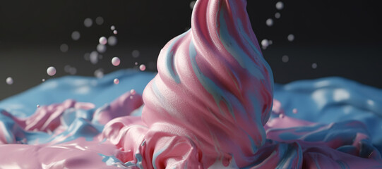 splash of colorful ice cream, vanilla blue, strawberry 22