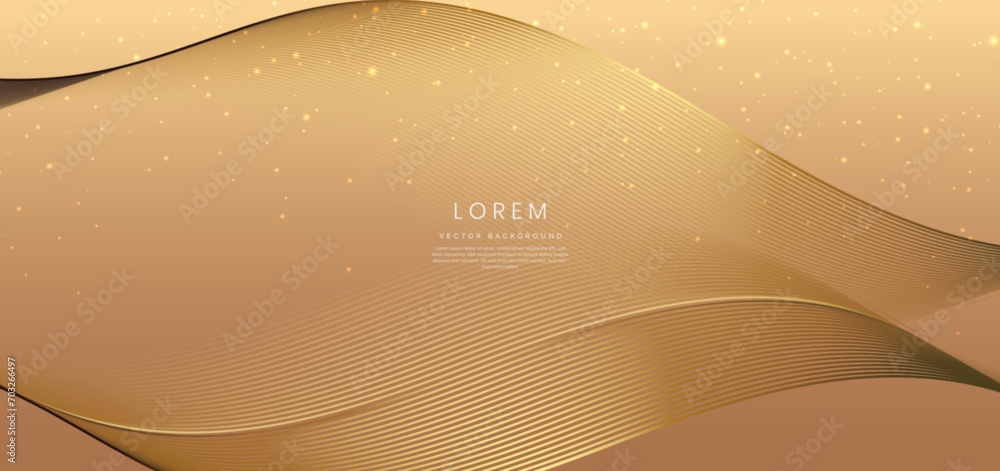 Aufkleber abstract elegant golden background with golden lines and particle and sparkling. celebration party h
