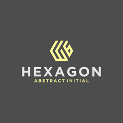 wg,gw hexagon logo design