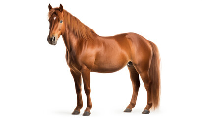 chestnut horse isolated on white background