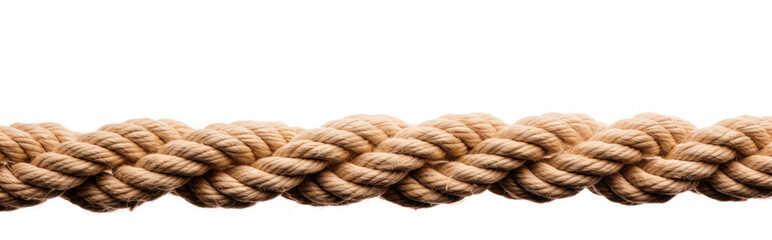 Fototapeta premium closeup of natural twisted rope on white background