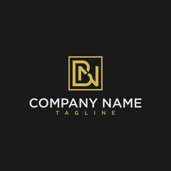 bn or nb luxury initial square logo design inspiration