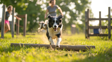 Training dogs to jump over obstacles
