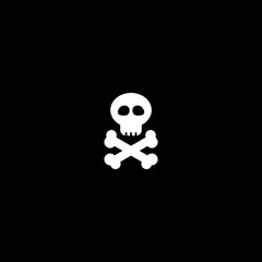 Skull and cross bones vector sketch icon isolated on background. 