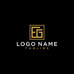 letter eg or ge luxury abstract initial square logo design inspiration