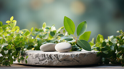 3d render, abstract grey background. Modern minimal pedestals for product presentation