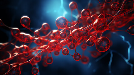 DNA blood cell on scientific background. 3d illustration - obrazy, fototapety, plakaty