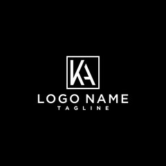 letter ka, ak luxury abstract initial square logo design inspiration
