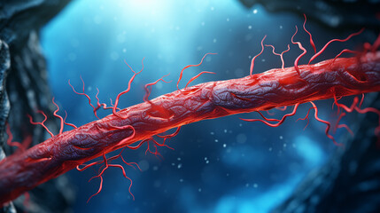 DNA blood cell on scientific background. 3d illustration - obrazy, fototapety, plakaty