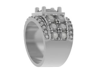 Engagement ring isolated on background. 3d rendering - illustration