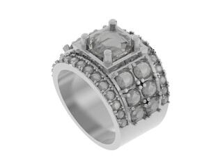 Engagement ring isolated on background. 3d rendering - illustration