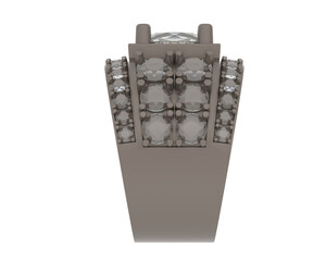 Engagement ring isolated on background. 3d rendering - illustration