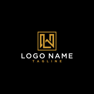 letter lw or wl luxury abstract initial square logo design inspiration