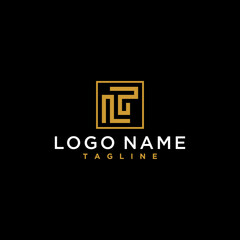 letter lt or tl luxury abstract initial square logo design inspiration