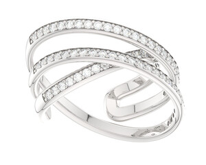 Engagement ring isolated on background. 3d rendering - illustration