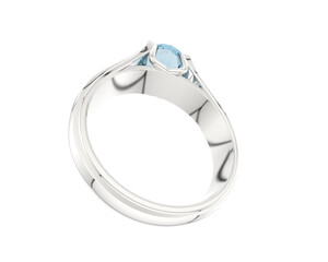 Engagement ring isolated on background. 3d rendering - illustration