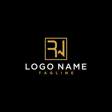 letter wr ro rw luxury abstract initial square logo design inspiration