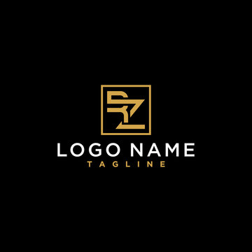 letter zr or rz luxury abstract initial square logo design inspiration
