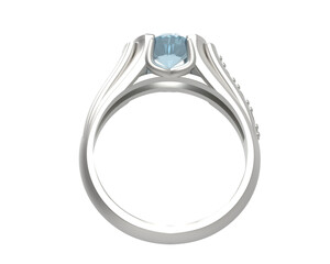 Engagement ring isolated on background. 3d rendering - illustration