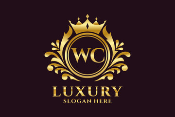 Initial WC Letter Royal Luxury Logo template in vector art for luxurious branding projects and other vector illustration.