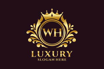 Initial WH Letter Royal Luxury Logo template in vector art for luxurious branding projects and other vector illustration.