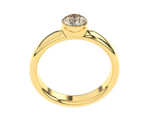 Engagement ring isolated on background. 3d rendering - illustration