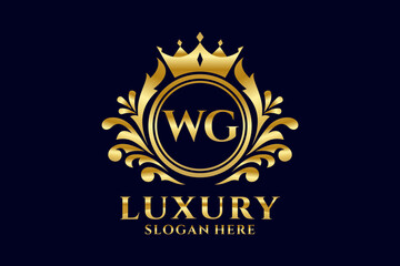 Initial WG Letter Royal Luxury Logo template in vector art for luxurious branding projects and other vector illustration.