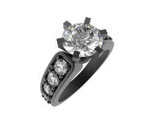 Engagement ring isolated on background. 3d rendering - illustration