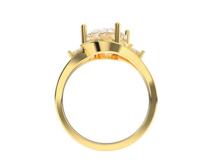 Engagement ring isolated on background. 3d rendering - illustration