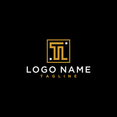 letter tl or lt luxury abstract initial square logo design inspiration