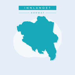 Vector illustration vector of Innlandet map Norway