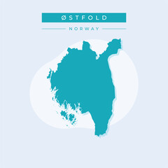Obraz premium Vector illustration vector of Ostfold map Norway