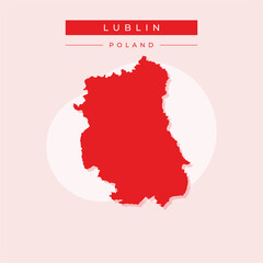 Vector illustration vector of Lublin map Poland - obrazy, fototapety, plakaty