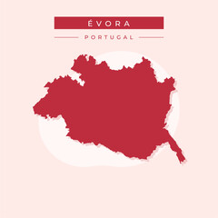 Vector illustration vector of Evora map Portugal