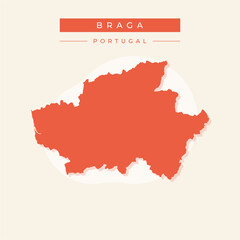 Vector illustration vector of Braga map Portugal