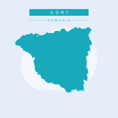 Vector illustration vector of Gorj map Romania