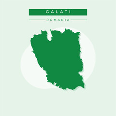 Obraz premium Vector illustration vector of Galati map Romania