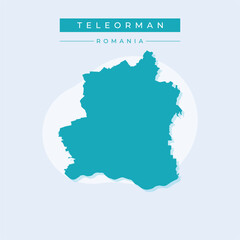 Vector illustration vector of Teleorman map Romania